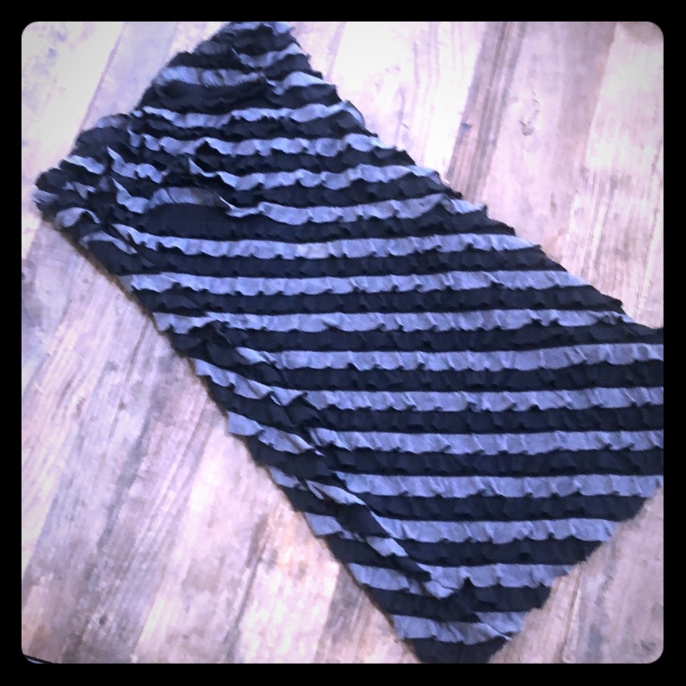 Black and grey strapless mini dress w ruffles